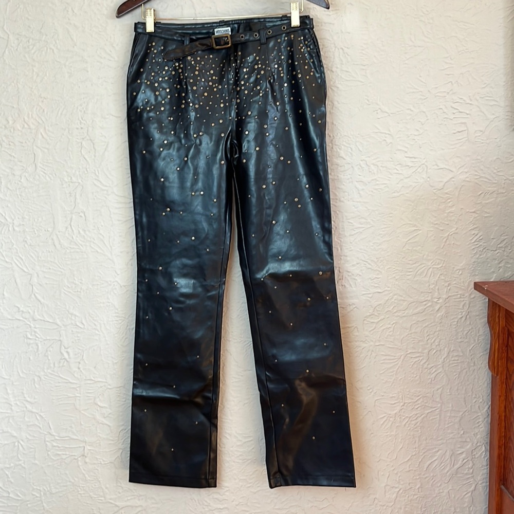 Vintage Moschino Jeans Vegan Leather Studded Pants